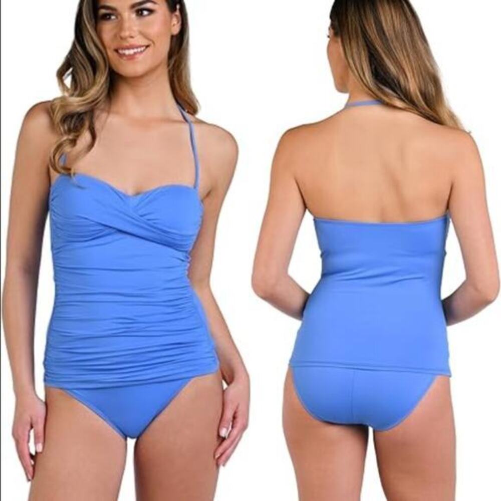 La Blanca Island‎ Goddess Twist Bandeau Bikini- Chambray